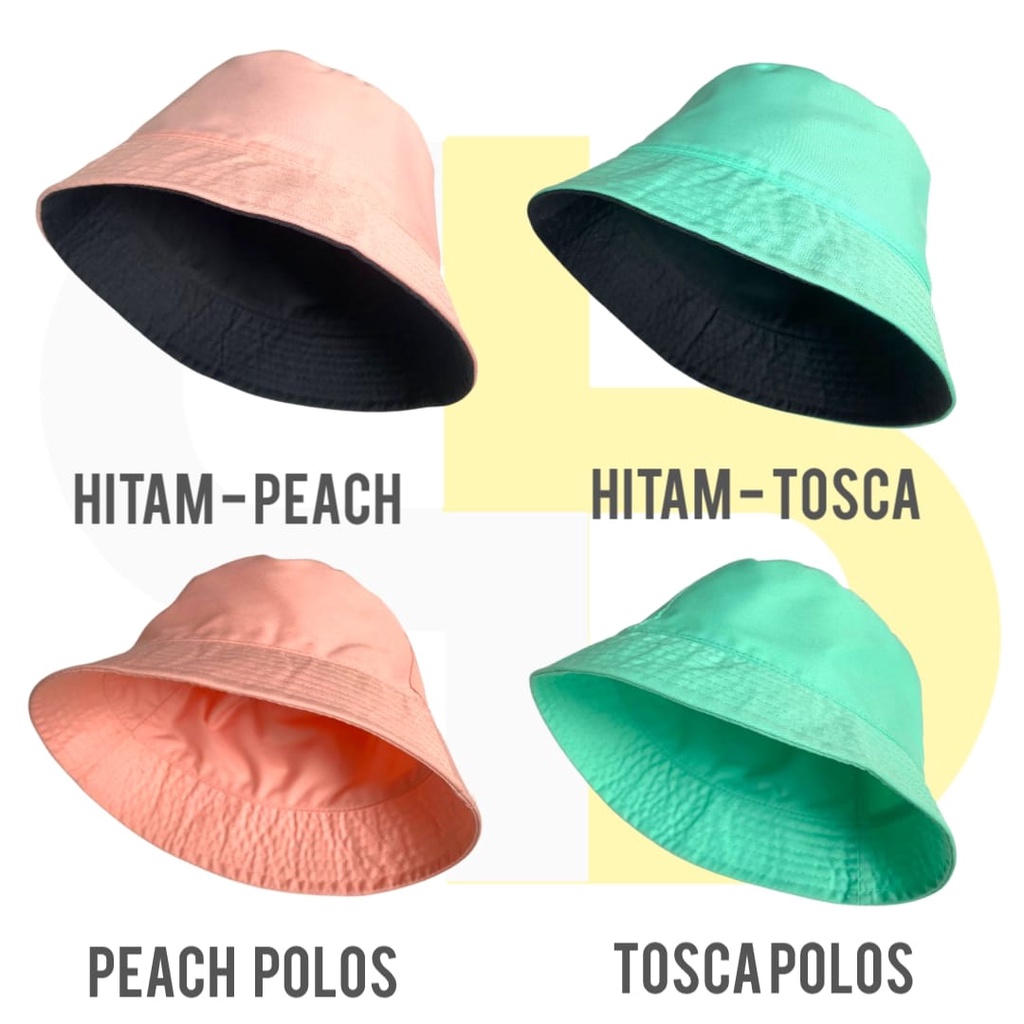 Topi Bucket Hat Premium Korean Style 2 Warna Pria dan Wanita