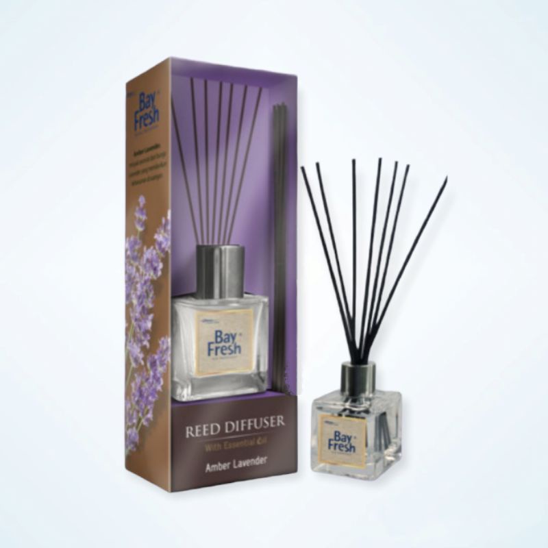 Bayfresh Reed Diffuser Mint Eucalyptus /Sakura Bloom/Yuzu Citron 30 ml Essential Pengharum Ruangan / Diffuser-Amber Lavender 30ml