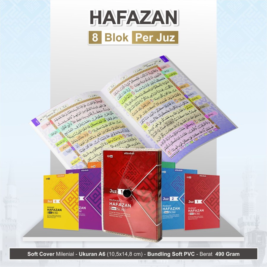 Al quran  Mushaf Hafazan 8 Blok Per juz A6 ISI 30 JUZ