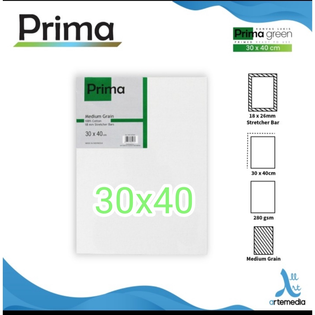 

kanvas prima green 30 x 40 cm satuan