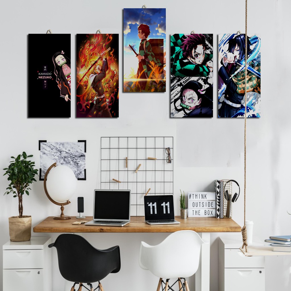 Hiasan dinding Pajangan ANIME KIMETSU NO YAIBA Poster kayu/ poster dinding/walldecor HIASAN