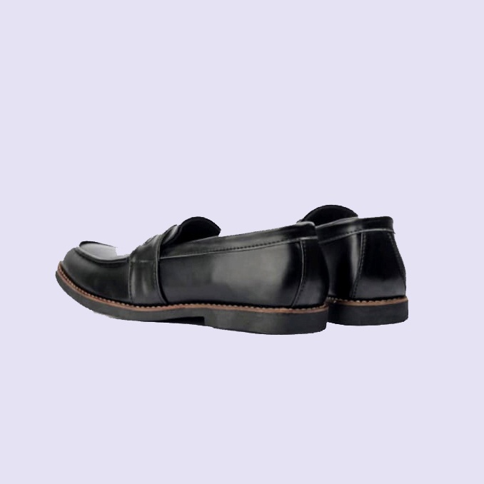 OXFORD BLACK LOAFER KULIT | Sepatu Pantofel Pria Big Size 43-48 Ukuran Jumbo-Kaki Besar Loafers Slip On Kasual Formal