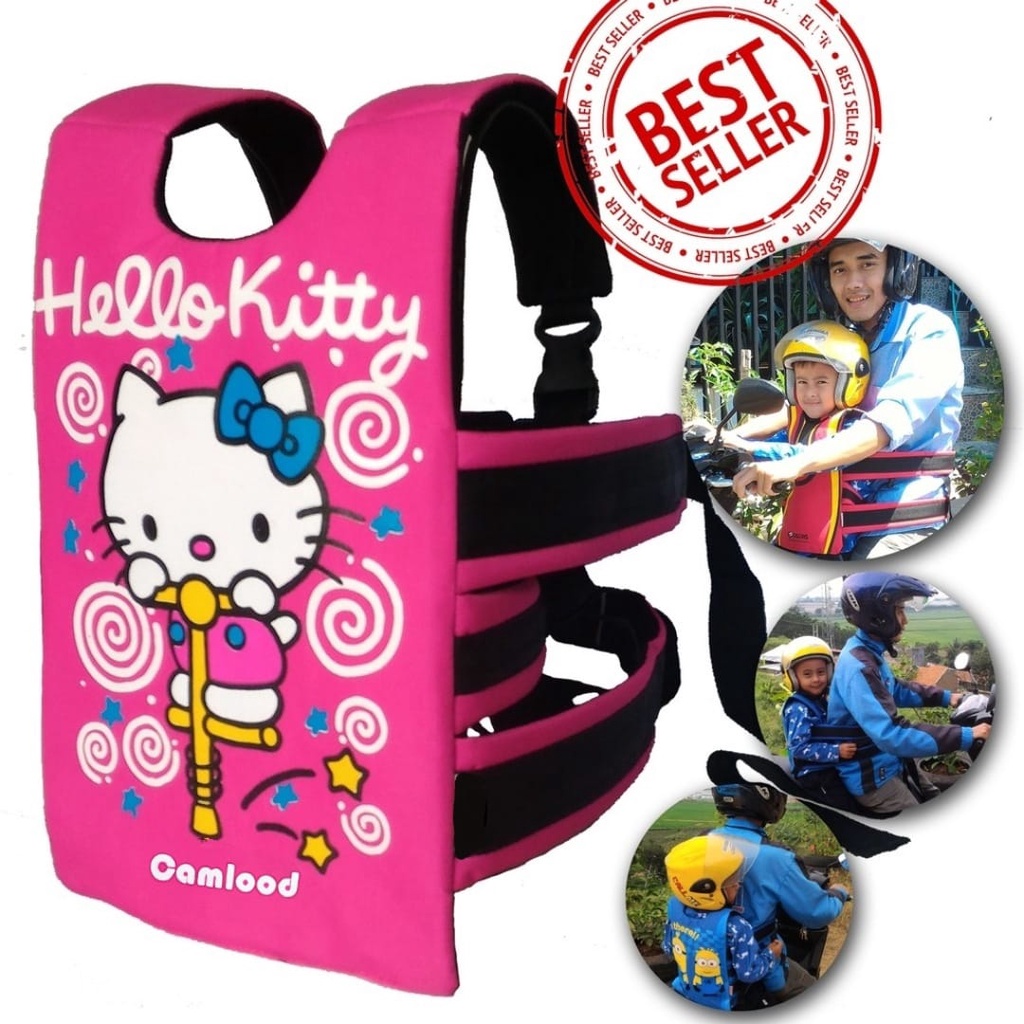 SABUK BONCENG ANAK, SABUK BONCENG MOTOR, SABUK BONCENG ANAK MOTOR GAMBAR HELLP KITTY PENGAIT SABUK KEAMANAN