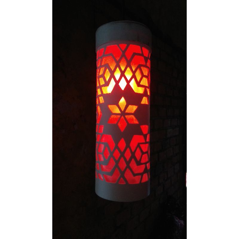 LAMPU GANTUNG BAHAN PVC MOTIF ORNAMEN