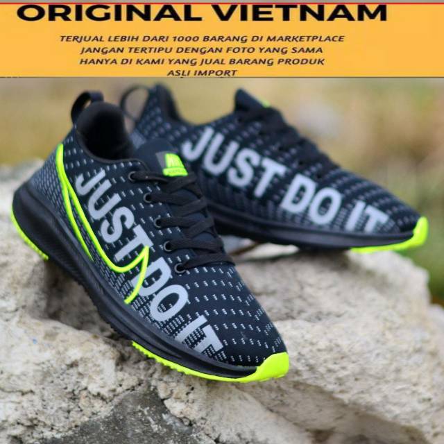 Sneaker Pria Batam ELIZA Darlene Casually Sneakers Hitam Full Black Abu Bernapas New