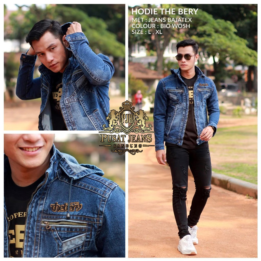 RCL - JAKET JEANS HODIE PRIA THE BERY SCRUB COWOK THE BERRY SPRAY DENIM ORIGINAL THEBERY PREMIUM