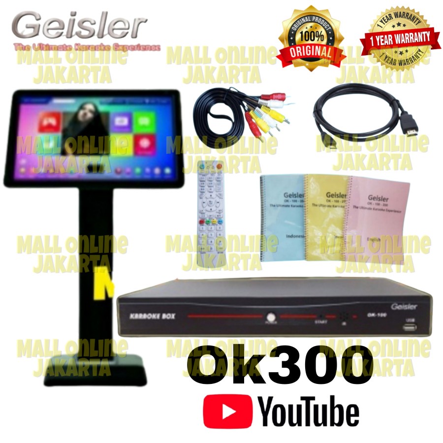 Paket dvd karaoke geisler ok 300 layar touchscreen 19 inch ok300