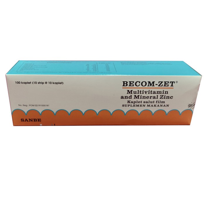 BECOM-ZET 10 KAPLET OBAT VITAMIN B KOMPLEKS VITAMIN C DAN VITAMIN E ZINC