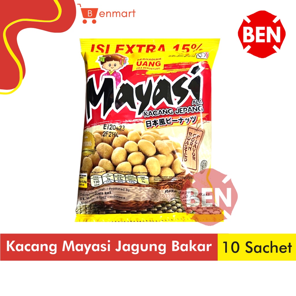 

Kacang Mayasi JAGUNG BAKAR 1 Renceng 10 Sachet 23g 23gr 23 g gr Roasted Corn Flavor