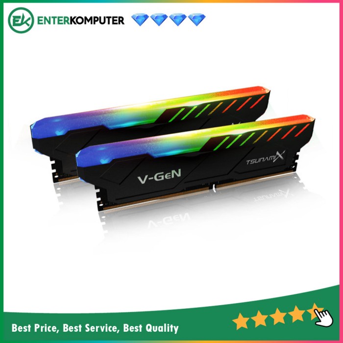 Memoryram V-GeN TsunamiX RGB DDR4 PC25600 3200Mhz Dual Channel 8GB (2x4GB) 16-18-18-36