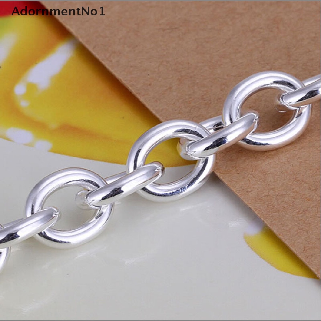 (AdornmentNo1) Gelang Tangan Rantai Lapis Silver 925 Motif Hati Aksen Hollow Untuk Perhiasan Wanita