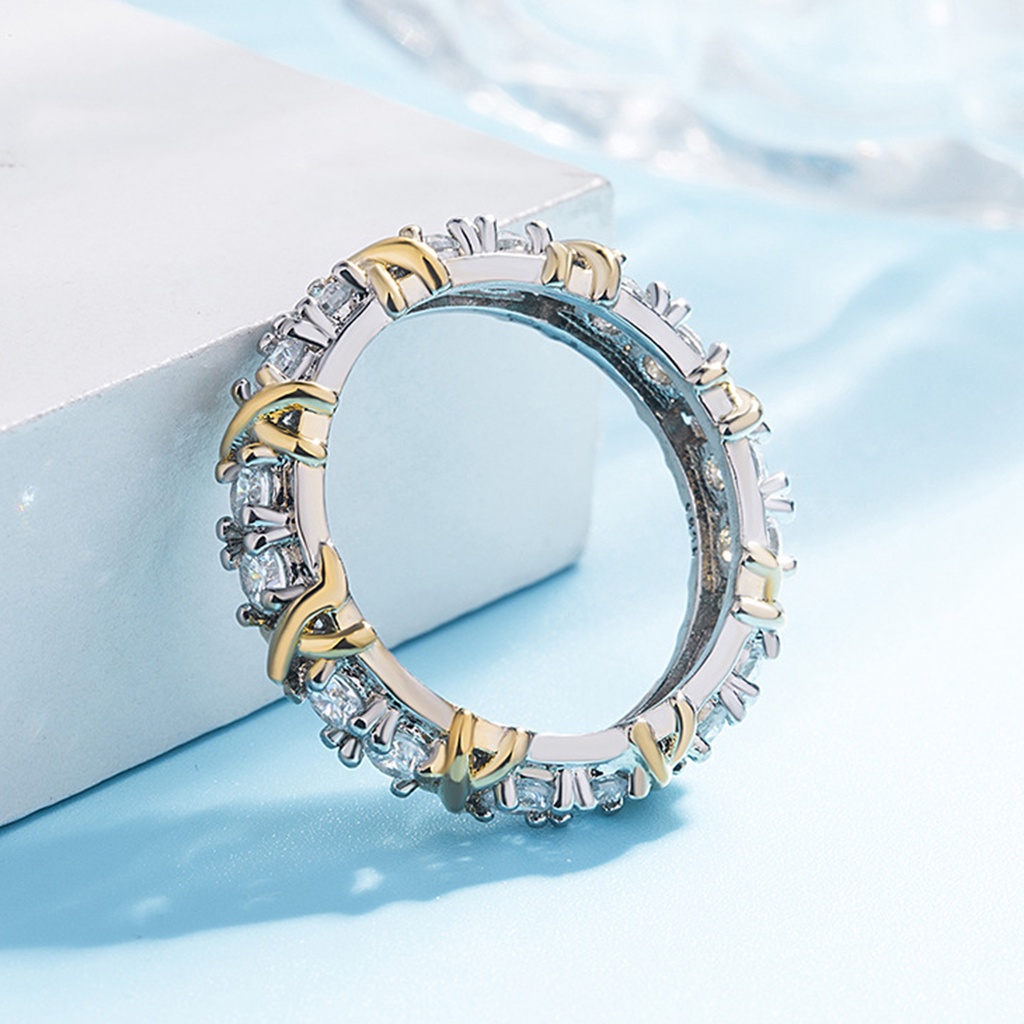 Hu Hu Hu Hu Hu Alat Bantu Pasang Kacamata♡ Cincin Lapis Platinum Model X Dengan Berlian Imitasi Untuk Wanita