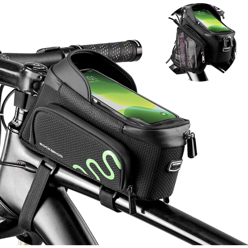 ROCKBROS Bike Frame Bag Bike Phone Mount Bag Bicycle Phone Holder with Side Bags Bike Top Tube Bag f