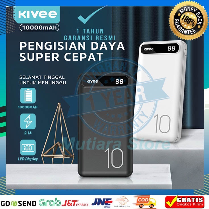 HARGA PROMO - Power Bank Dual USB 10000mAh TYPE-C - power bank cepat dengan indikator LED - power bank 10000mah 2.1A dual USB LED digital display - PowerBank 18W 10000Mah dual USB portable QC3.0+PD fast charging - power bank type c past charging