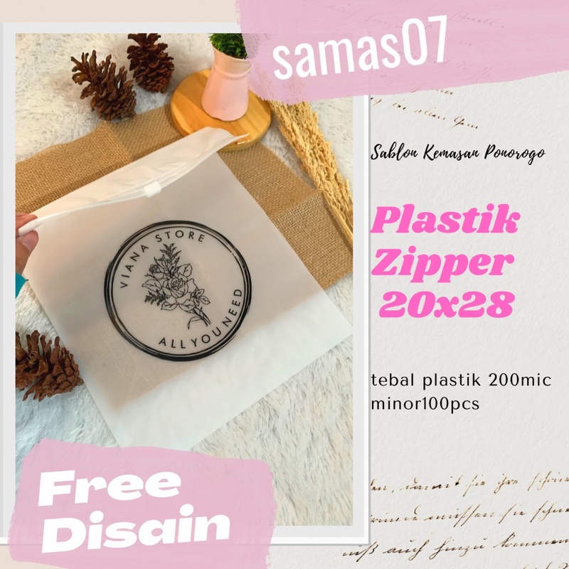 

Sablon Plastik Zipper 20x28 sablon costum per pcs sablon zipper sablon kemasan zipper sablon plastik