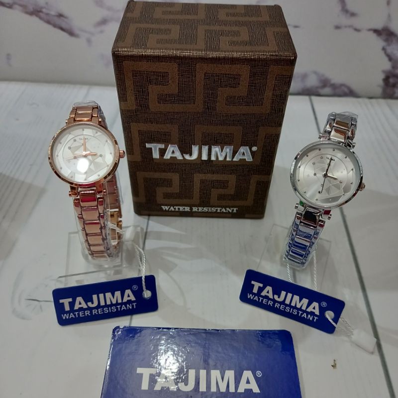 (Toko Ricoh) TAJIMA 9699 - tahan air - jam tangan wanita bahan stainless garansi resmi.