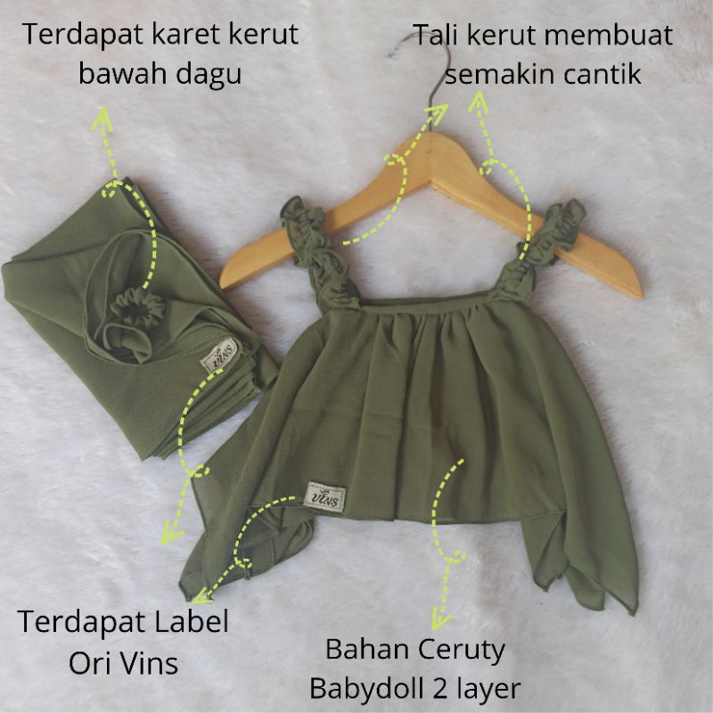 Vins Tanktop Layer Ceruty Babydoll Anak outher Hijab Fashion Ootd Anak Bayi