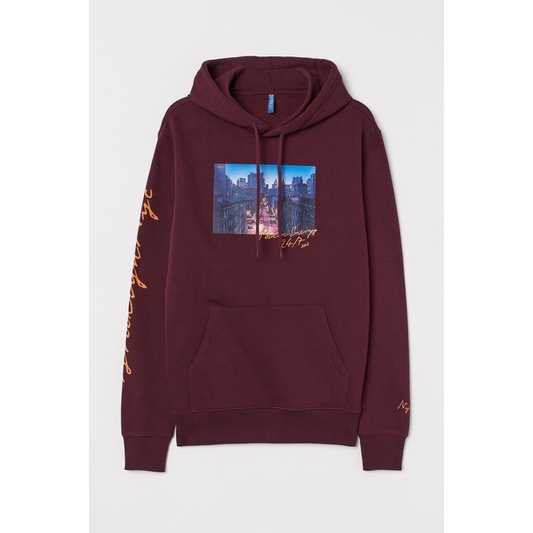 HOODIE HnM POSTIVE ENERGY MAROON