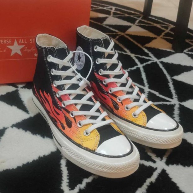 Converse 70'S Hi Black Black Enamel Red