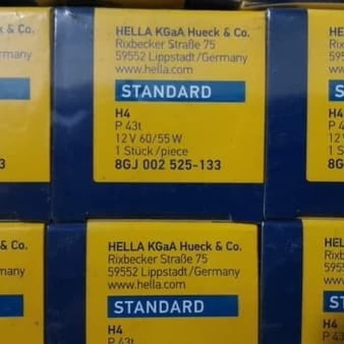 Bohlam lampu halogen Hella H4 P43T 12V 60/55W HELLA