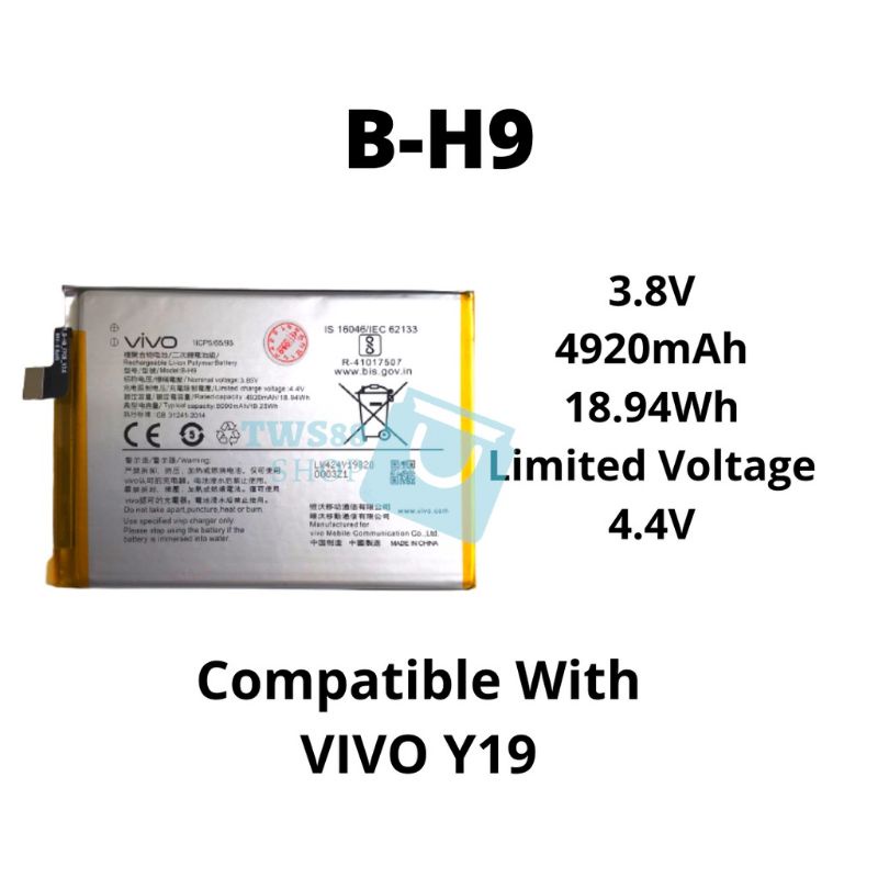 BATTERY BATERAI BATRAI BATRE VIVO Y19 BH9 B-H9 BATT ORIGINAL