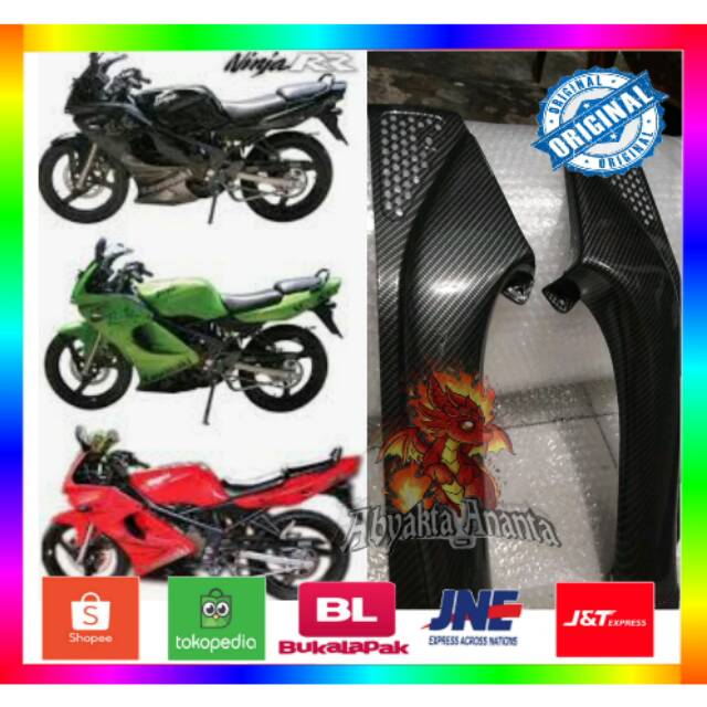 COVER SAMBUNGAN FAIRING FIRING NINJA RR OL KRR ZX 3 ORI MOTIF KARBON CARBON