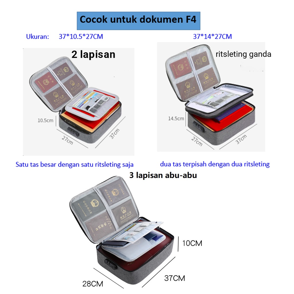 Tas penyimpanan sertifikat/Tas perjalanan/Tas dokumen bag Tempat dokumen penting /Tas Multifungsi storage bag