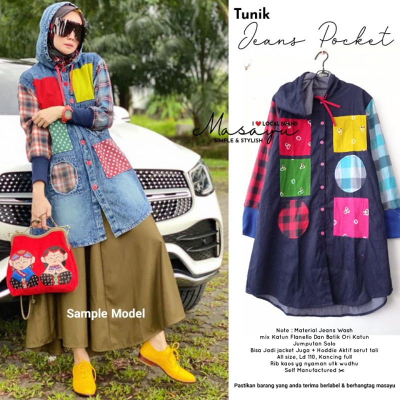 Atasan Batik Jeans Pocket by Batik Masayu