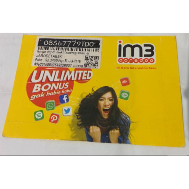 Kartu Perdana Nomor Cantik Indosat Im3 11 Digit  Tripel Murah 0856 7779 100
