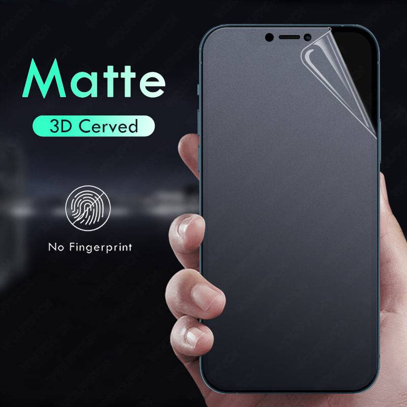 Matte Hydrogel Film For IPhone 11 12 Pro Max Mini  7 8 Plus X XS Max XR SE 2020 Purple Green Light Screen Protector