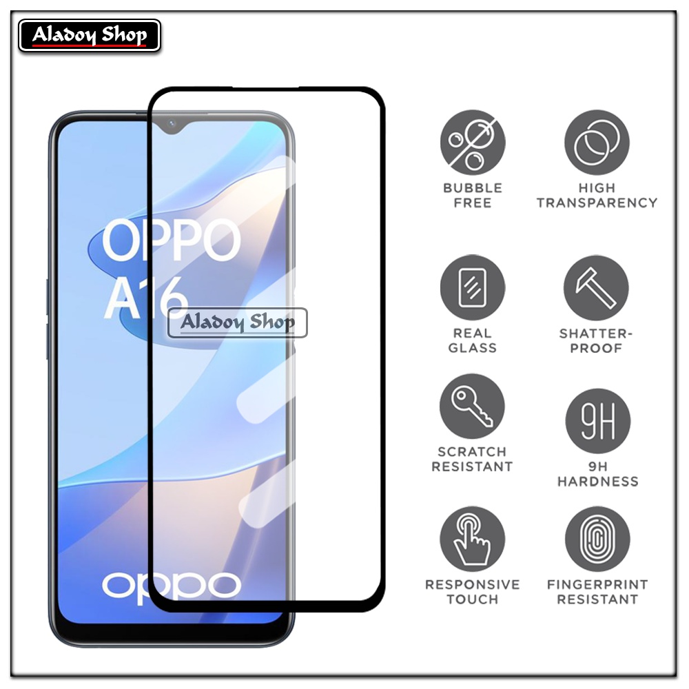 Tempered Glass Oppo A16 PAKET 2 IN 1 Tempered Glass Layar dan Camera