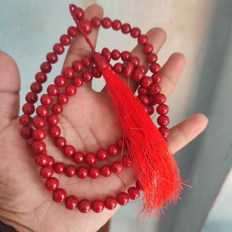 tasbih muslim red corral 8mm