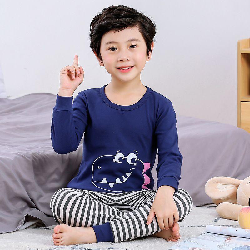 PIYAMA BAJU  TIDUR ANAK  COWOK  NAVY DINO PYJAMAS IMPORT 