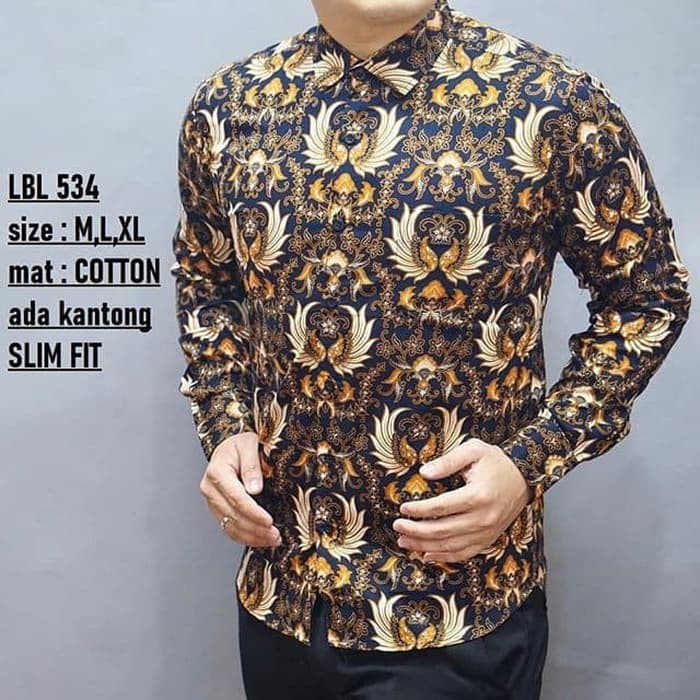 KEMEJA BATIK LBL 534 KEMEJA SLIMFIT LENGAN PANJANG BAHAN KATUN