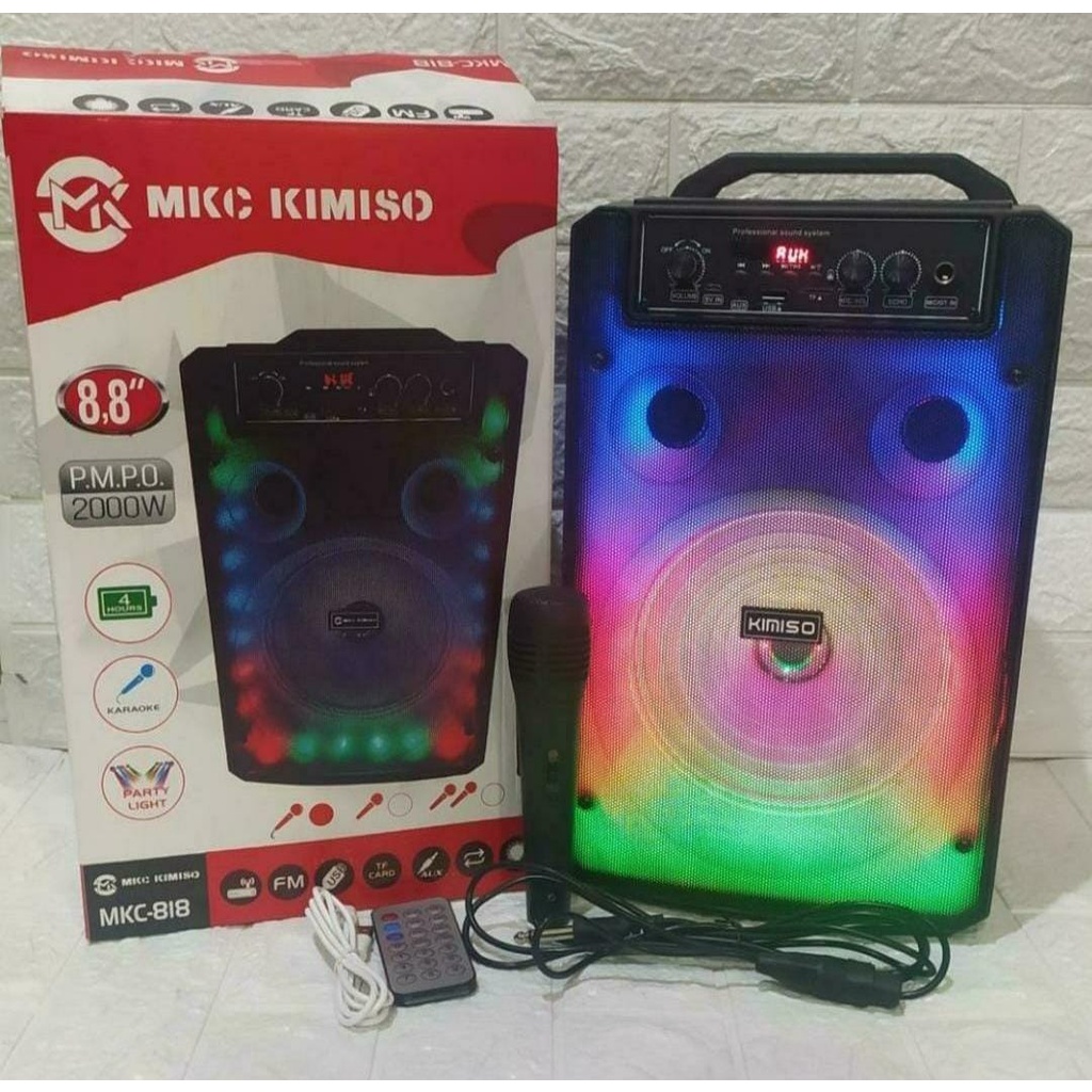 SPEAKER BLUETOOTH KIMISO MKC 818 BONUS MIC SUARA MEGA BASS