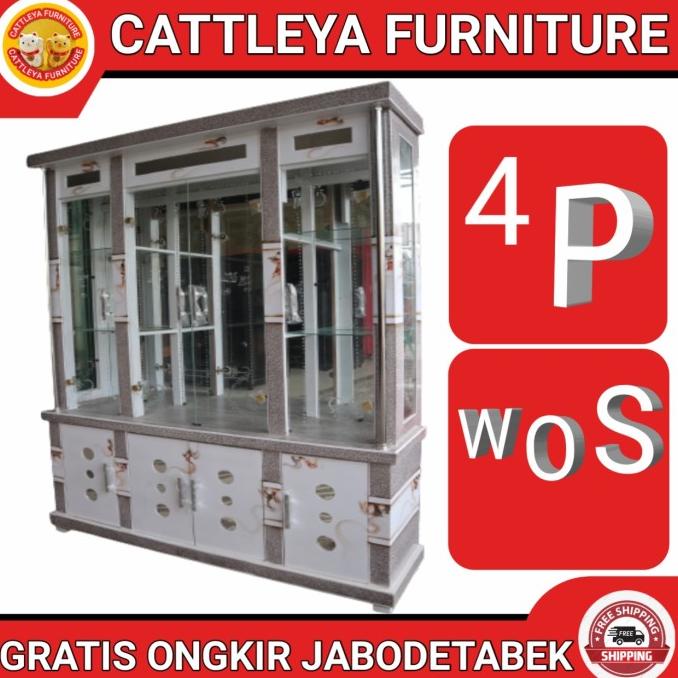 Lemari Hias Pajangan 4 Pintu Wos