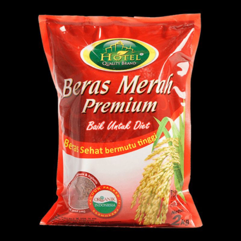 

HOTEL QUALITY BRAND Beras Merah Premium 2kg dan Black Rice Organik 800 Gram