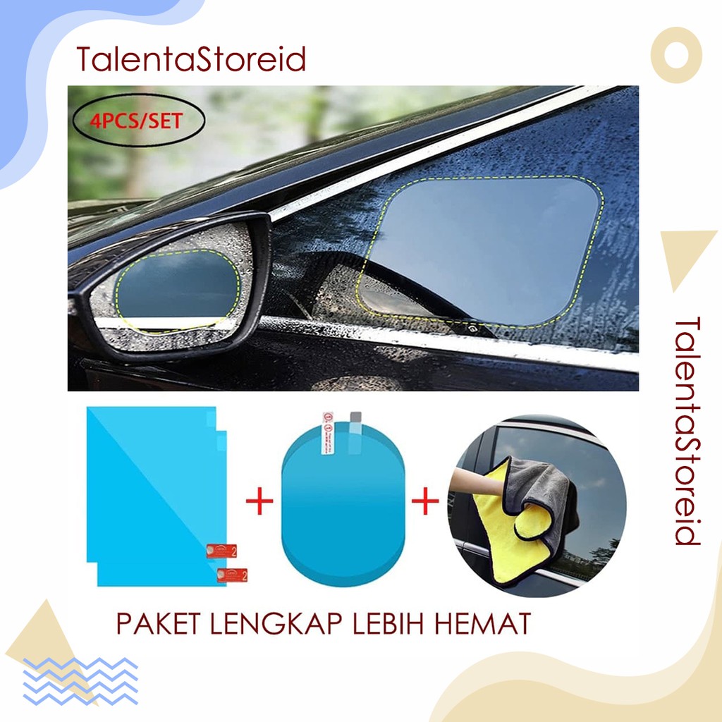 Anti Fog Oval Waterproof Anti Air Gores Anti Blur Kaca Spion Mobil