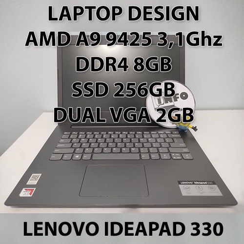 LAPTOP LENOVO 330 AMD A9 RAM 8GB SSD 256GB VGA 2GB LAPTOP DESIGN MURAH LAPTOP GAMING LAPTOP BEKAS SE