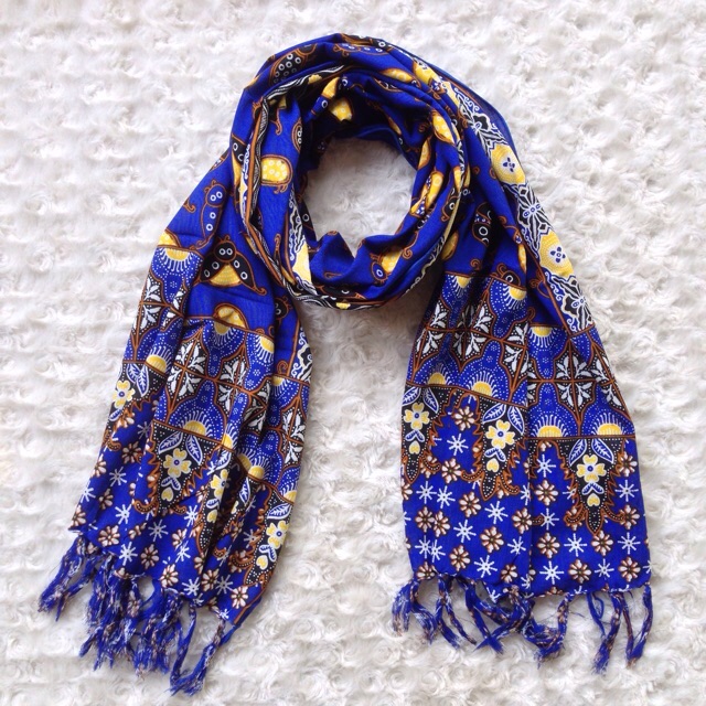 Omah Etnik Scarf Batik / Syal Batik / Shawl Batik Kepik - Biru