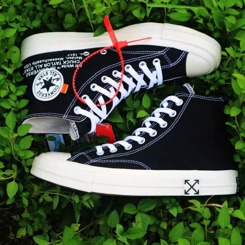 Sepatu converse 70s High Black X Off White Premium-5