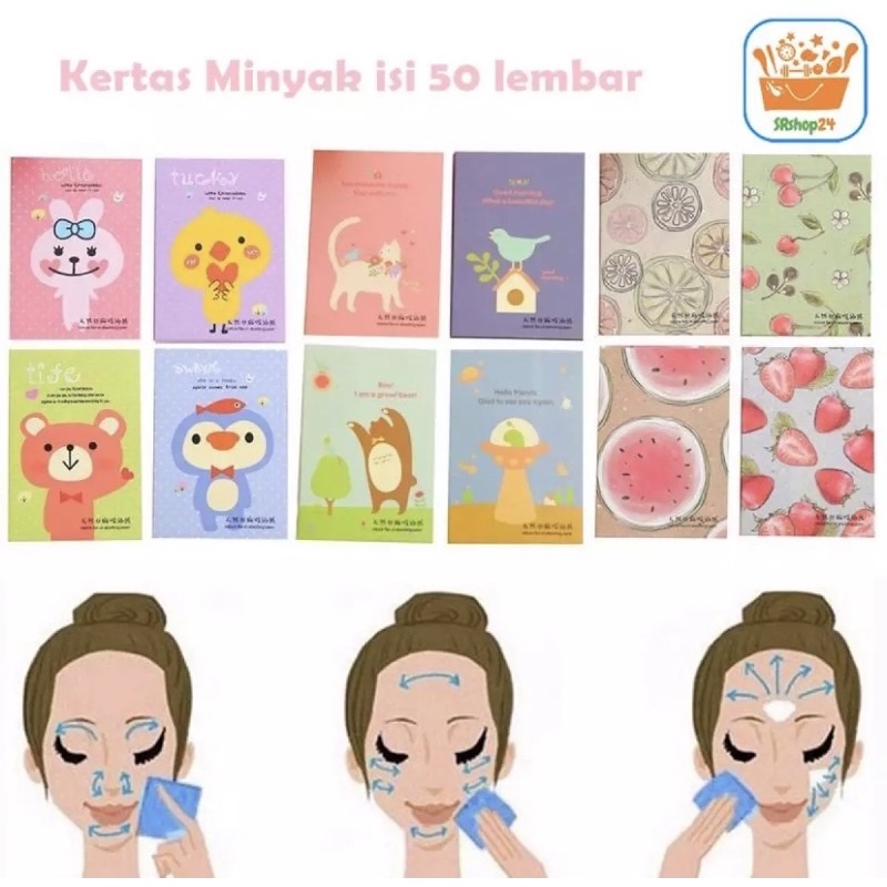 Kertas Penyerap Minyak Berlebih Di Wajah Kertas Linen Tissue Isi 50Pcs