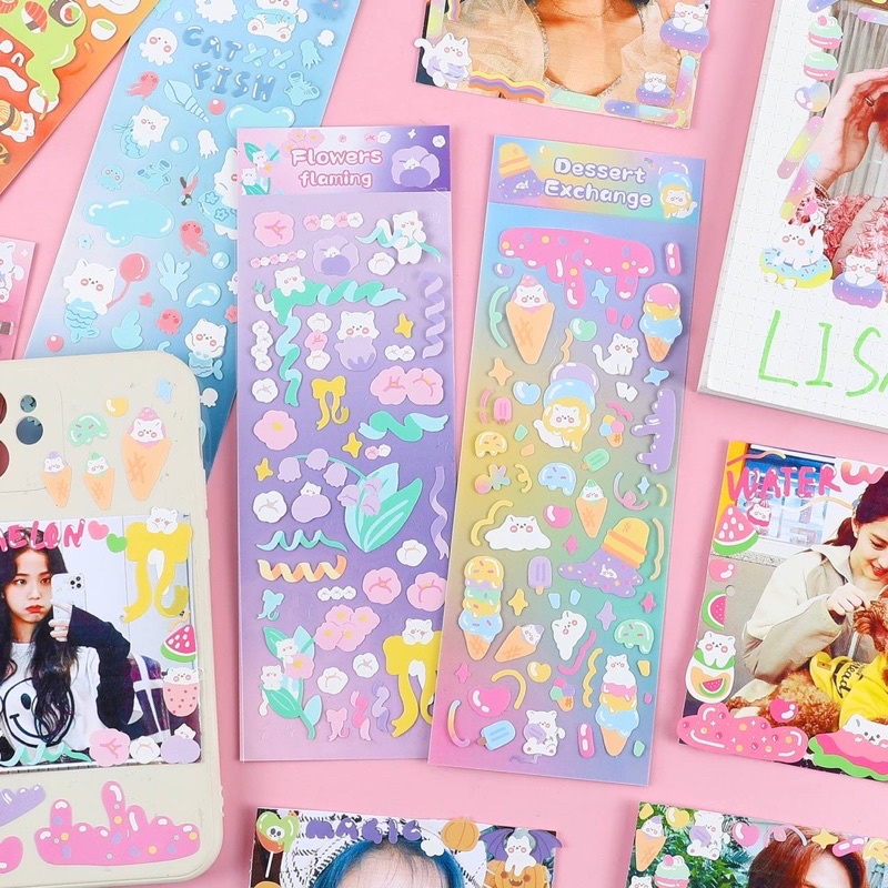 

Stiker Motif pita kartun warna candy mengkilat untuk diy