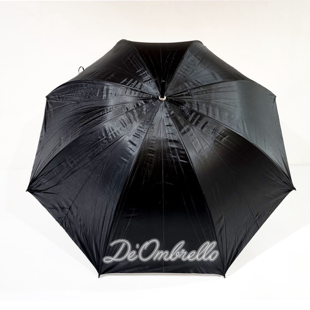 (100)Payung Golf JUMBO Polos Dalam Silver Anti UV Premium Quality Ujung Besi