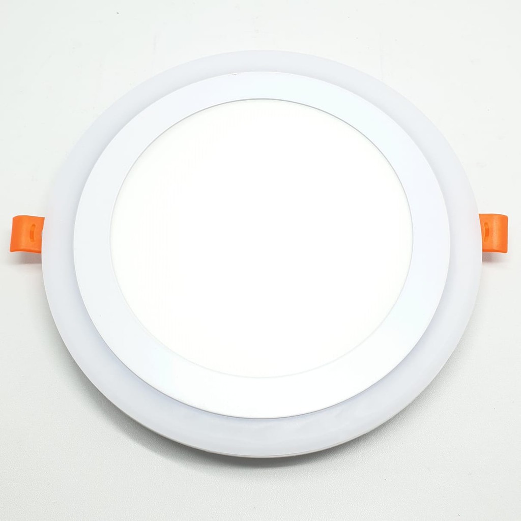 RC Lampu Led Panel BULAT INBOW 2 Warna 12w Tengah Putih + 4w Lis Biru SNI (DL 19cm / DD 15cm)