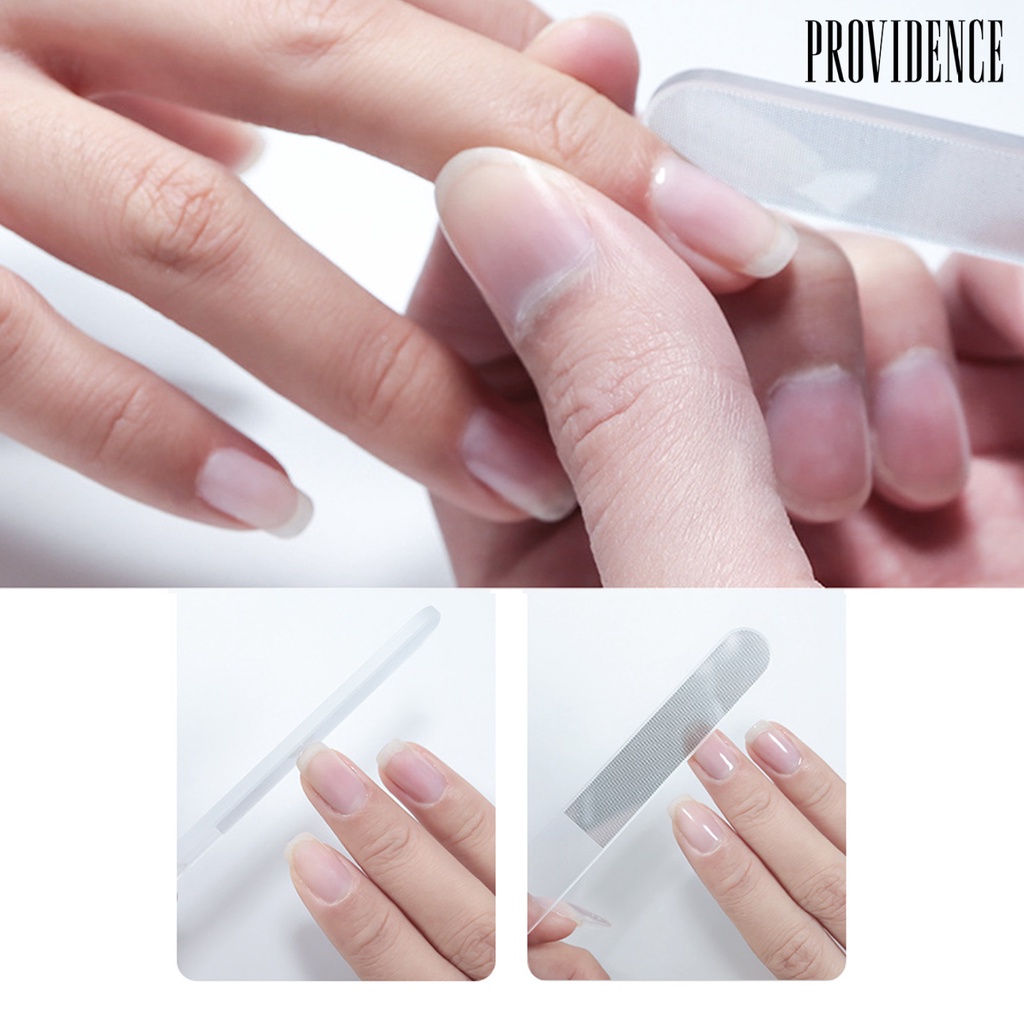 Providence Transparent Nail File Smooth Edge Non-Deformed Glass Polishing File Strip Washable Remover for Manicure