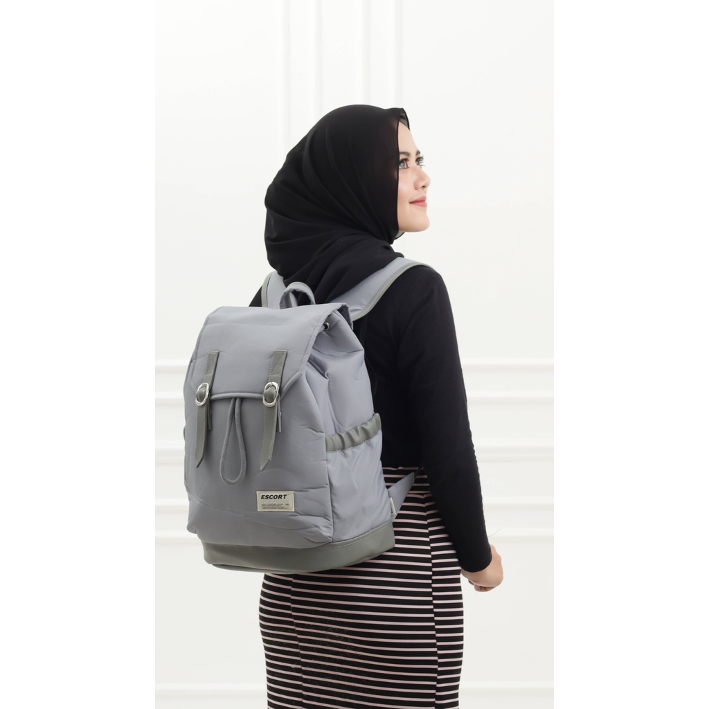 ESCORT - Tas Kuliah Ransel Anti AIr Backpack Up to 14 inch - Tas Pria Tas Wanita Daypack