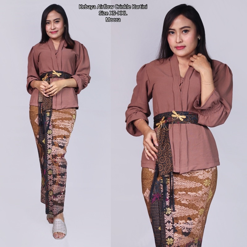 Kebaya Airflow Crinkle Kartini//Kualitas Premium//Pakaian Adat Bali//Baju Saja