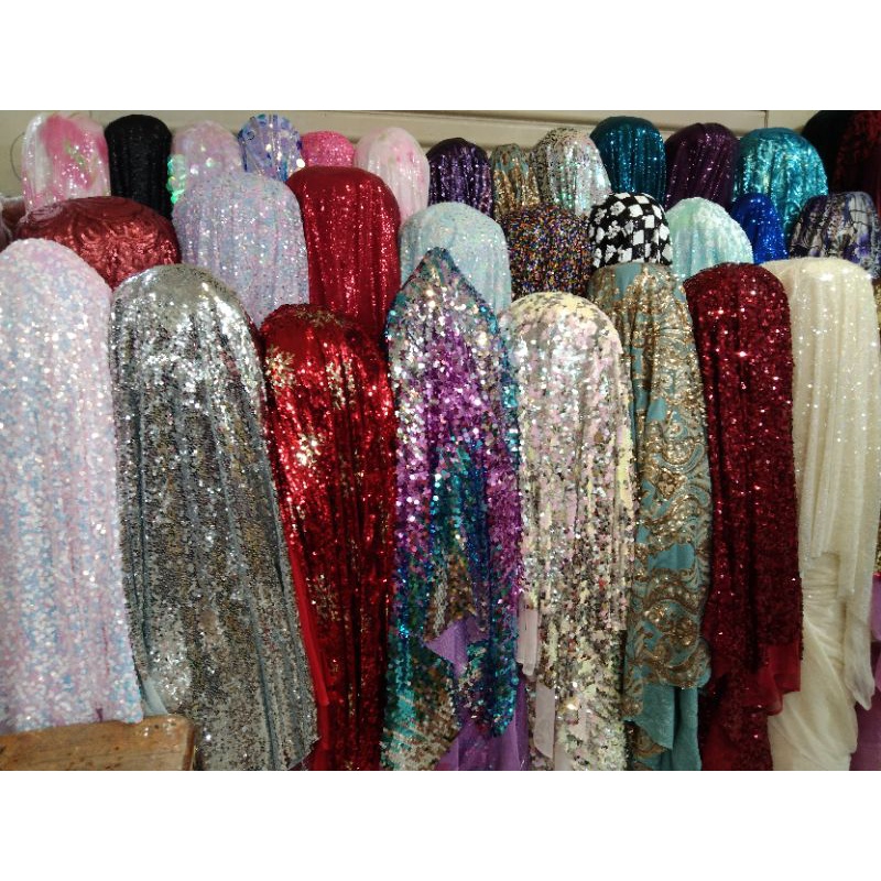 bahan/kain sequin gradasi