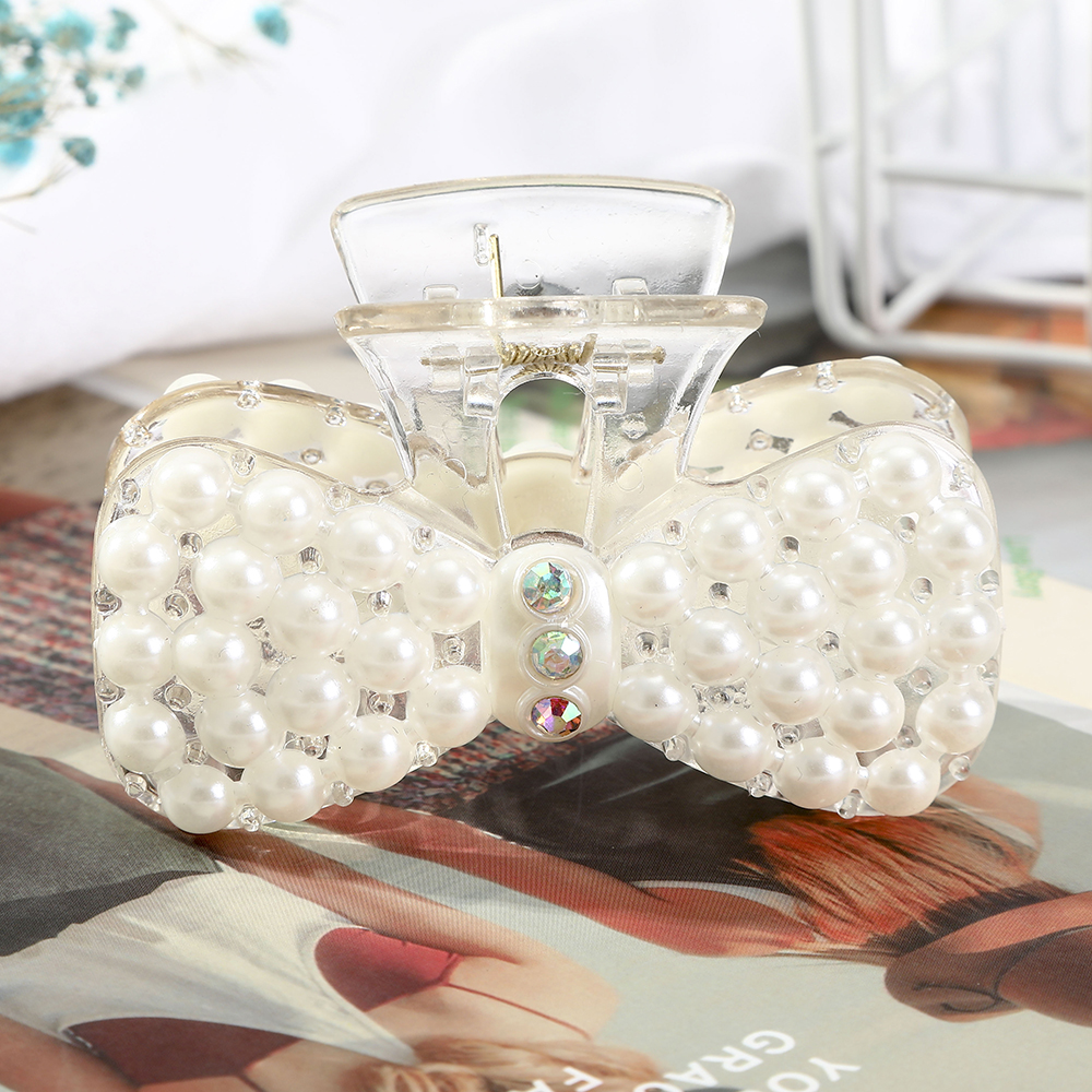 Korean Diamond Hair Clip Pearl Hair Claw Clips Fashion Bow Flower Hair Clamps Women Hair Accessories